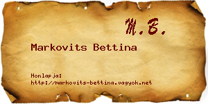 Markovits Bettina névjegykártya