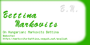 bettina markovits business card